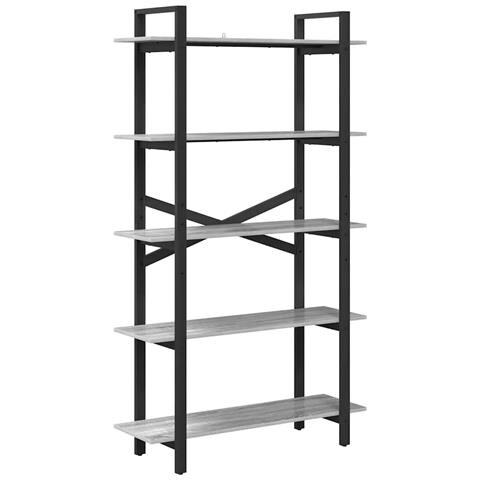 Libreria Grigio Sonoma 100 x 33,5 x 178 cm Legno multistrato - Foto 1