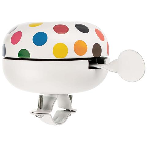Campanello Per Bicicletta Design Dots Ding Dong Suono Potente E Chiaro, Bianco - Foto 1
