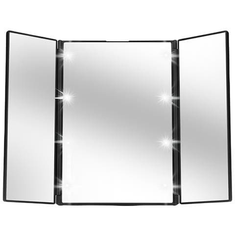Specchio Per Trucco A Tre Ante Con Illuminazione Led Integrata E Ante Pieghevoli - Foto 4