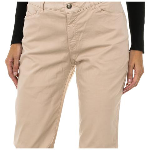 Pantaloni Lunghi Donna In Tessuto Stretch Vestibilità Regolare 6y5j18-5n0rz - Foto 3