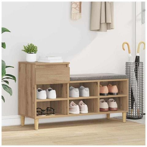 Mobile per scarpe Rovere artigianale 102 x 36 x 60 cm - Foto 2