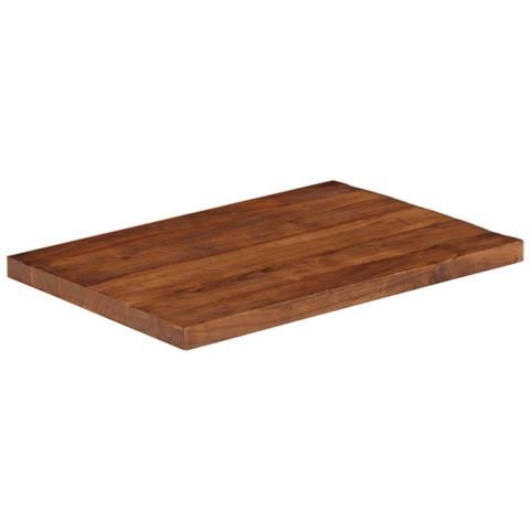 Piano Tavolo 90x70x2,5 cm Rettangolare in Massello di Recupero - Foto 2