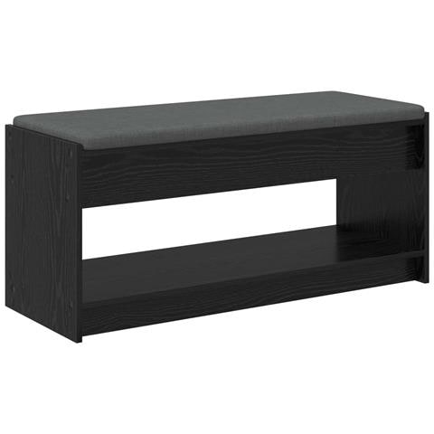 Panca per ingresso con cuscino Rovere Nero 103 x 38 x 45 cm - Foto 1
