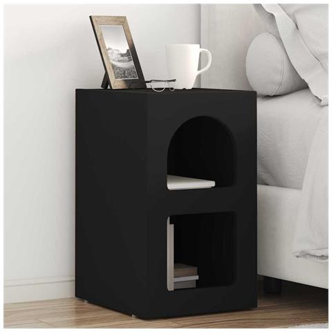 Comodino Nero 29,5 x 33,5 x 50 cm Legno multistrato - Foto 2
