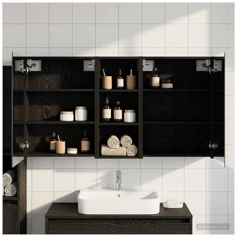 Set di Armadi da Bagno con lo scaffale 3 pcs 130 x 14,5 x 70 cm - Foto 2