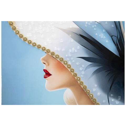 Dipinto Su Tela Dori B Dama Con Cappello Fiorito, 62x92 Cm - Foto 2