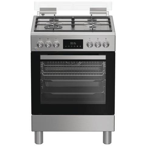Ariston H6G8LMSAWX cucina libera installazione inox, 60x60cm, piano gas, forno elettrico ventilato, 72Lt, classe A - Foto 1