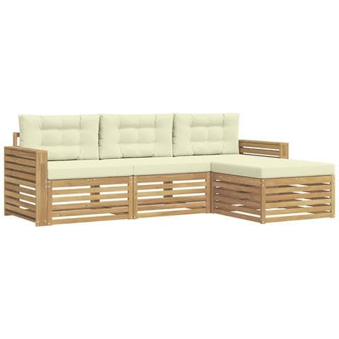 Set di divani da esterno 4 pcs Bianco e Crema - Foto 1