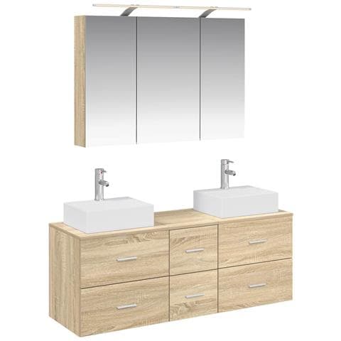 Set di mobili per il bagno 4 pcs Rovere Sonoma - Foto 1