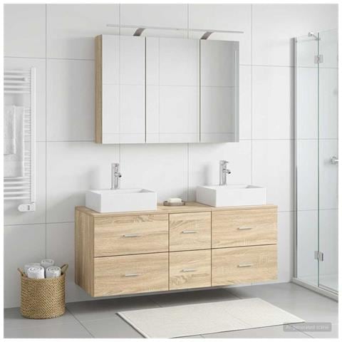 Set di mobili per il bagno 4 pcs Rovere Sonoma - Foto 2