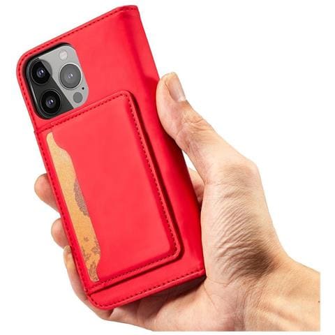 Custodia Magnetica Per Samsung Galaxy S23+ Con Copertura Pieghevole, Supporto Per Portafoglio, Rossa. - Foto 7