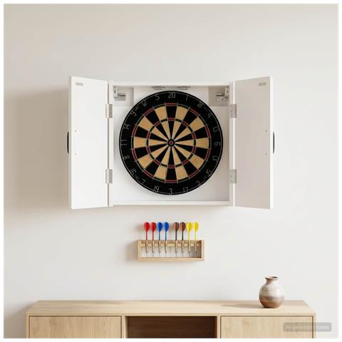 Armadio per Dartboard HAARLEM Bianco Lucido - Foto 2
