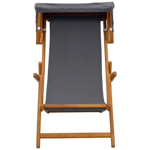 Lettino 2 pcs 3 Posizione Legno di Eucalipto Massello Grigio - Foto 10