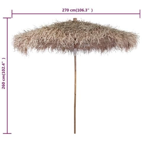 Ombrellone in Bambù 270 cm con Parasole in Foglie di Banano - Foto 4