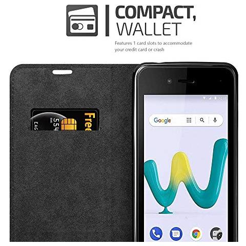Custodia Compatibile Con Wiko Sunny 3 Mini In Bruno Caffè - Coperchio Protettiva Con Chiusura Magnetica, Funzione Stand E Tasca Per Le Carte - Foto 2