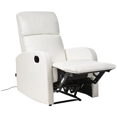 Poltrona Reclinabile In Ecopelle Bianca Con Led E Porta Usb Virrat - Foto 13