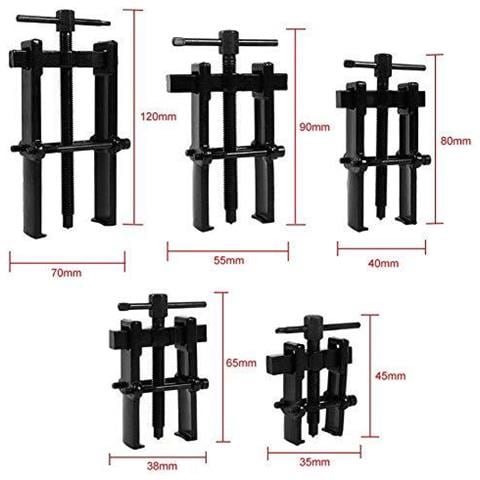 Due Jaw Doppia Gambe Stabile Cuscinetto Gear Puller Remover 2.5in Spessore Acciaio Al Carbonio Cuscinetto Puller Remover Tool Kit Mani Gambe Multifunzionale Gemelle Cuscinetto Dellingranaggio Puller Remover Per Auto Moto Auto - Foto 3