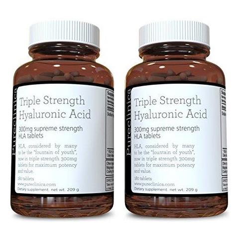 Acido Ialuronico 300mg X 360 Compresse (2 Flaconi Da 180 Compresse A Bottiglia - 6 Mesi Di Fornitura). Forza Triple Acido Ialuronico. 300 Forte Di Qualsiasi Altro Hla Tablet. Sku Hla3x2 - Foto 1