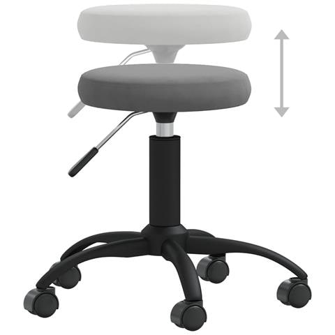 Sedia Da Ufficio Girevole Grigio Scuro In Velluto - Foto 2