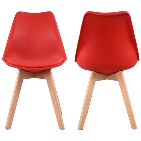 Set Di 2 Sedie Scandinave Nora Rosse Con Cuscino - Foto 11