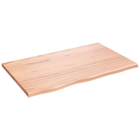 Piano Bagno Marrone Chiaro 80x50x2 cm Legno Massello Trattato - Foto 1