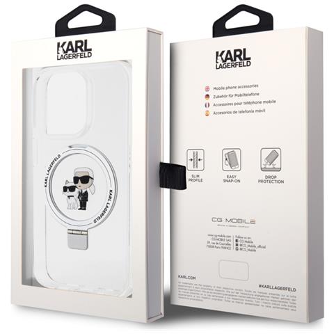 Cover Per Iphone 15 Pro Max Tpu Ring Stand Karl E Choupette, Trasparente - Foto 3