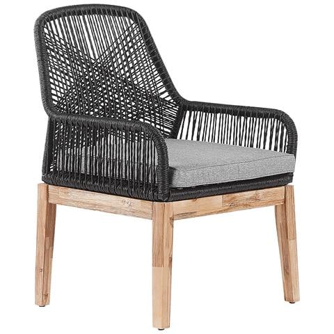 Set Da Pranzo Da Giardino In Cemento Con 6 Sedie Nero Olbia - Foto 8