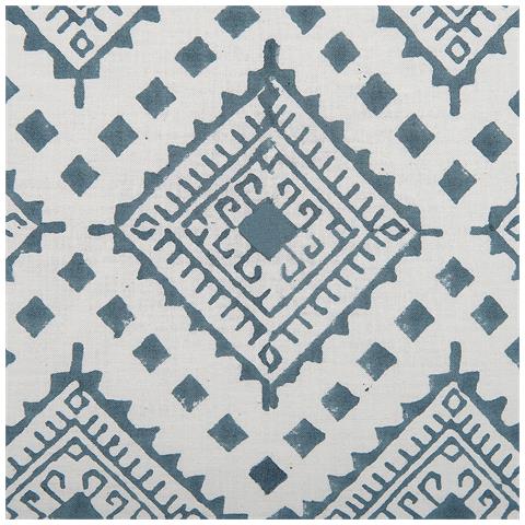 Cuscino Decorativo Cordata Cotone 45 X 45 Cm Orientale Stampa A Blocchi Blu - Foto 2
