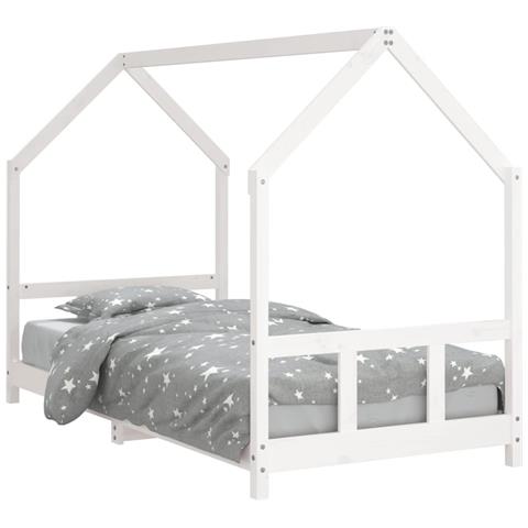 Giroletto per Bambini Bianco 90x190cm in Legno Massello di Pino - Foto 2