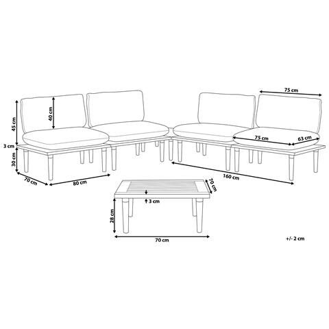 Set Da Giardino Con Tavolo 4 Posti Frascati Modulare Legno Di Acacia Certificato Verde Oliva - Foto 2