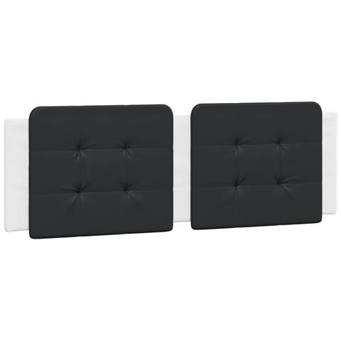 Cuscino Testiera Nero E Bianco 160 Cm In Similpelle - Foto 2