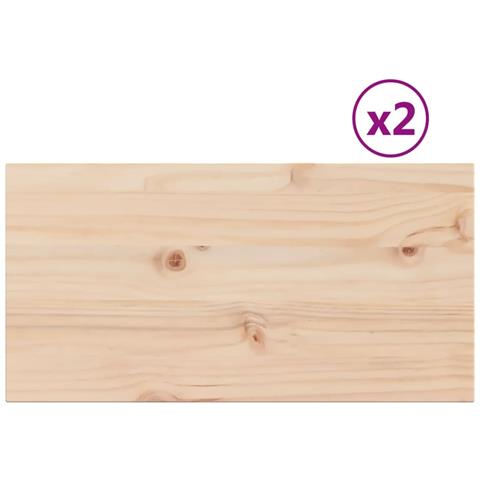 Piani Tavolo 2 Pz 60x30x1,7 Cm Rettangolare Legno Massello Pino - Foto 2