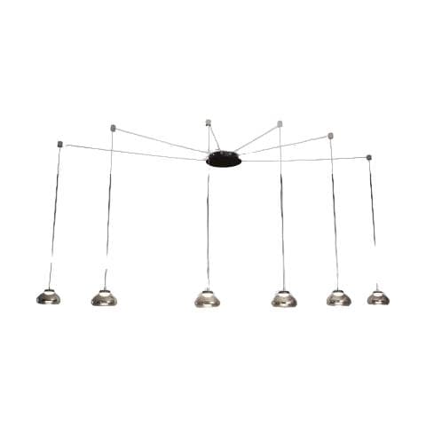 Lampadario A Sospensione Arabella A Led In Metallo E Vetro Soffiato Fumè 3547-46-126 - Foto 1