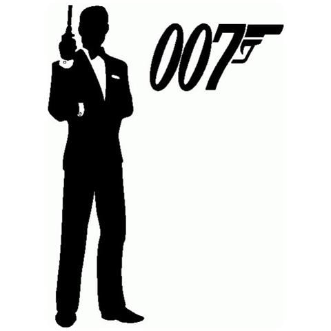 James Bond 007 - Adesivo Prespaziato - Colore Nero - 20cm - Foto 1
