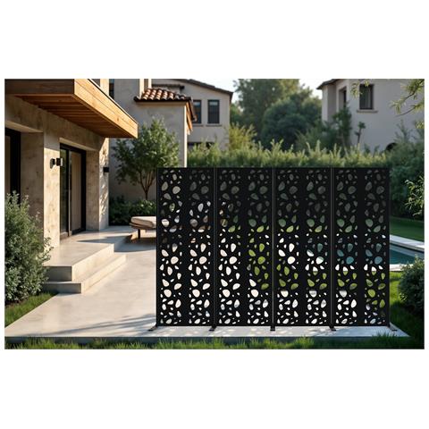 Set Di 3 Pannelli Decorativi Sunny Black H.160cm Motivi Sui Lati - Foto 2