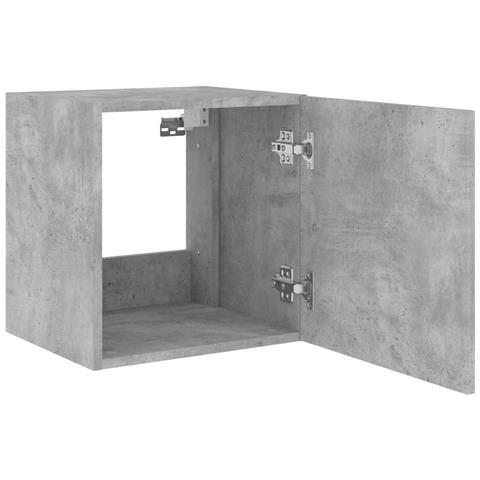 Mobili TV a Parete con Luci LED 2pz Grigio Cemento 40,5x35x40cm - Foto 10