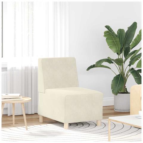 Divano Sedia Crema 55 cm Velluto - Foto 1