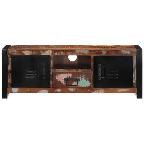 Mobile Porta Tv 100x30x35 Cm In Legno Massello Di Recupero - Foto 3