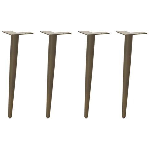 Gambe Tavolino Caffè Forma Conica 4pz Naturale 30-31cm Acciaio - Foto 1