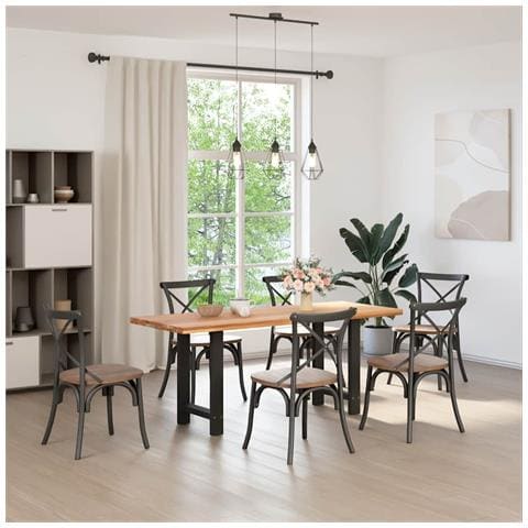 Gambe Per Tavolino Nero 2 Pz 50x(72-73) Cm Acciaio - Foto 2