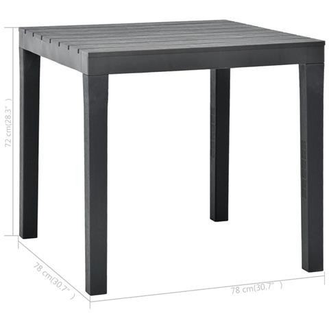 Tavolo Da Giardino Antracite 78x78x72 Cm In Plastica - Foto 5
