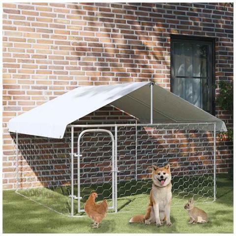 Gabbia Per Cani Da Esterno Con Tetto 200x200x150 Cm - Foto 8
