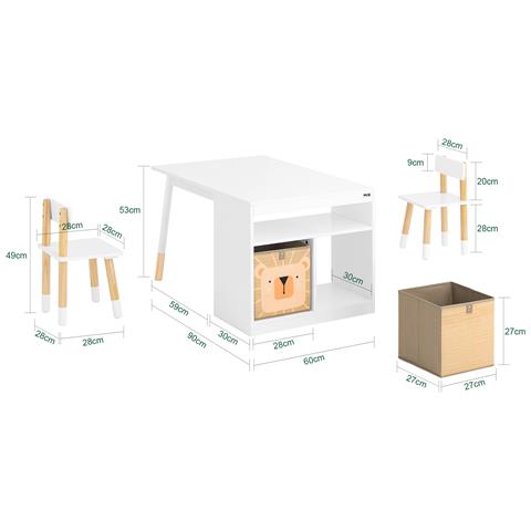 Tavolo Per Bambini 90x60x53cm Kmb113-w - Foto 2