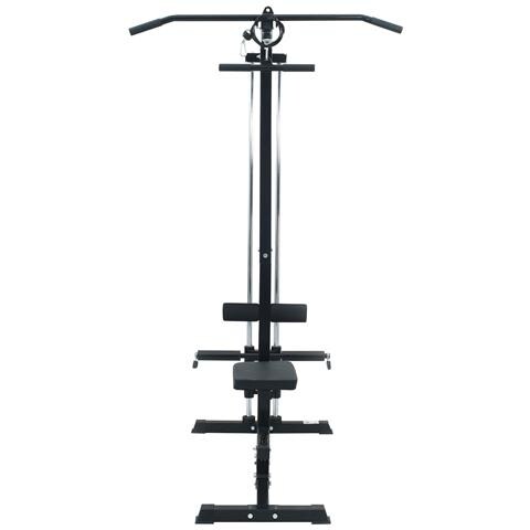 Macchina per Lat Pulldown con Sedia Regolabile 80 kg Caricabile in Acciaio - Foto 2