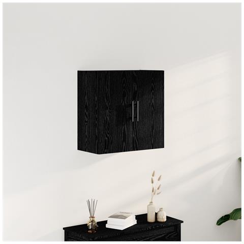 Mobile da muro Nero Rovere 60x31x60 cm Legno ingegnerizzato - Foto 2