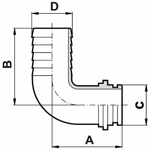 Raccordo Portagomma Curvo Ø 40 Per Girello Confezione Da 5 Pezzi - Foto 2