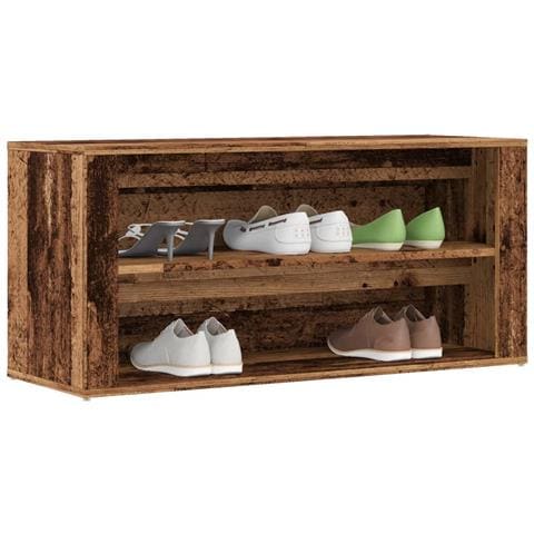 Scarpiera Legno Vecchio 100x35x45 cm in Truciolato - Foto 2