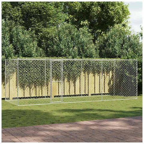 Gabbia per cani Argento 600 x 200 x 256 cm Acciaio zincato - Foto 2