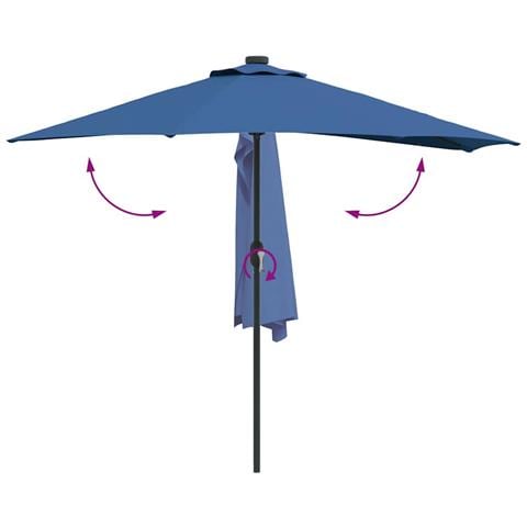 Ombrello da giardino Azzurro 294 x 150 x 224 cm Tessuto - Foto 9