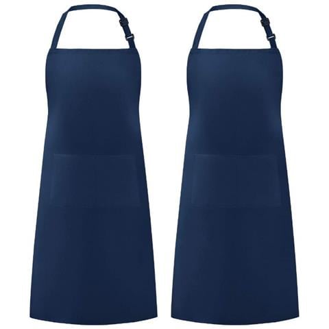 Grembiule Senza Maniche In Poliestere - Grembiule Da Cucina Regolabile Con Bretella Al Collo Navyblue - Foto 1